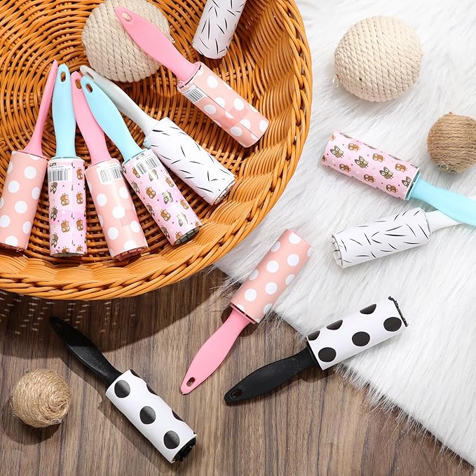 Hushee 20 Pcs Bulk Mini Lint Roller for Pet Hair and Clothes Lint Roller Travel Size Removers Sticky Removing Tool for Travel, Gift Bags, Furniture, Car Seat