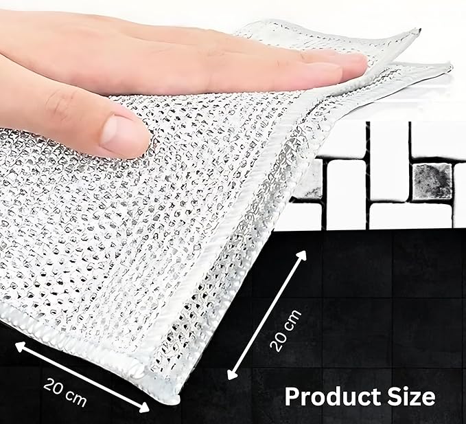 CrafTreat Cleaning Combo – 2 Pack Crevice Cleaning Brushes and 6 Pack Non Scratch Wire Dishcloths for Kitchen, Bathroom, Grout, Sinks, Pots and Pans – Reusable and Durable