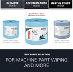 WypAll PowerClean X80 Cloths Heavy Duty Wipes (41043), Jumbo, Extended Use Towels, Blue (1 Roll of 455 Sheets, 455 Sheet Total)