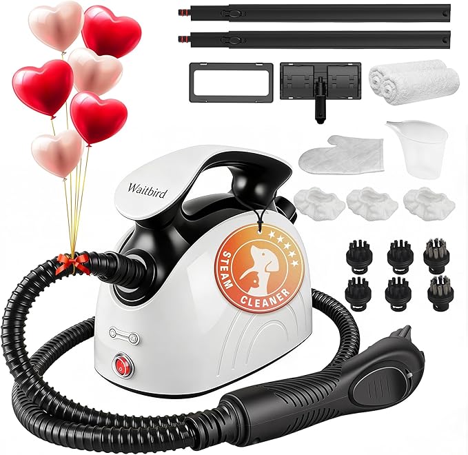 Steam Cleaner, Steam Cleaner For Home, Handheld Steamer For Cleaning With 21 Accessories, 248 °F High Temperature, Suitable for Grout, Floor. Sofas, Upholstery, Toys