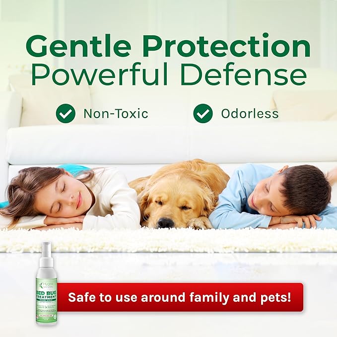 Hygea Natural Lice, Mite, and Bed Bug Natural Travel Spray - TSA Approved 3 oz Size Bottles - Child & Pet friendly - Stain & Odor Free - For Hotels, Suitcase, Backpack, Shoes - Bed Bug Spray (3 Pack)