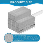 8 Packs Pumice Cleaning Stone with Extra Long Handle, Pumice Stone for Toilet Bowl Clean for Cleaning Toilets, Bathtubs, Grills, Swimming Pools, Sinks