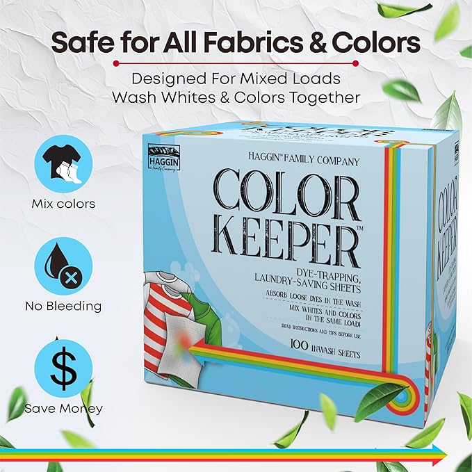 Color Keeper® Dye-Trapping Laundry-Saving Sheets, 100 Value Pack | Fragrance Free | Bleach-free Protection for Mixed Laundry