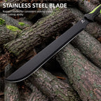 REAT Gardening Heavy Duty Machete,24" Full Tang Machete with Shaeth,Ergonomic No-Slip Handle,Machetes for Bushcraft, Outdoor Hunting, Garden Cutting Trees and Yard Work (Green)