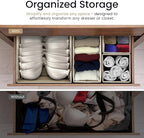 Reli. Drawer Organizer Clothes (14 Pack) | Dresser Drawer Organizers & Nursery Organization | Foldable Fabric Dresser Storage Dividers for Bras, Nursery, Changing Table, Baby Clothes, Clothing (Beige)