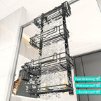 HapiRm 4 Tier Over the Door Shower Caddy, Hanging Shower Caddy with 22 Hooks and 2 Toothbrush Holders, No Drilling Adjustable Hanging Bathroom Organizer - Black