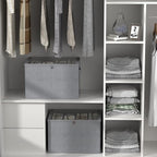Shoe Organizer for Closet, 2 Pack Sturdy Shoe Storage Bins with Clear Cover, Fits 16-32 Pairs, Foldable Shoe Storage Box with Reinforced Handles (Grey, 19.7 * 15.7 * 12.6in)