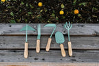 Barebones Cultivator - Weed Remover Tool - Garden Rake and Weeding Tool for Yard Work - Stainless Steel Cultivator for Raking Soil (Ash/Mint)
