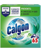 Calgon Hygiene Plus Washing Machine Cleaner & Limescale Remover, Water Softener Tablets, Unscented, 65 Tablets, Pack of 1