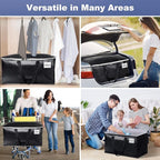 StorageRight Heavy Duty Moving Boxes-Moving Bags with Zipper, Reinforced Handles and Tag Pocket-Collapsible Moving Supplies-Totes for Storage Great for moving, Storage and Travel 93L(Black-6 Pack)