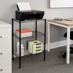 Honey-Can-Do 3-Tier Heavy Duty Adjustable Shelves, Metal Storage Rack With 250-lb Shelf Capacity, Black, 14" W x 24" L x 30" H