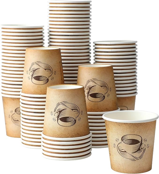 600 Pack 4 oz Small Coffee Cups, Disposable Paper Espresso Cups for Hot/Cold Drinks, Office, Home, Shop, Event
