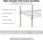 IZEUK 3 Tier Metal Wire Shelving Rack Storage Shelves for Kitchen, Bedroom, Living Room or Laundry Room, Chrome, 17.7" W x 11.8" D x 28.8" H