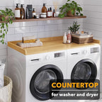 SpaceAid Washer Dryer Countertop, Laundry Wood Shelf Topper with Edge, 54" Width x 27.5" Depth Cover Guard Organizer for Washer and Dryer Laundry Hamper Counter Storage Organization (Maple Wood)
