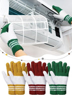 Patelai 3 Pairs Microfiber Plant Dusting Gloves Leaf Cleaning Gloves for Indoor Plants, Blinds, Furniture, House (Red,Green,Yellow,Medium)