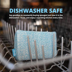 Grill Rescue Heavy Duty Kitchen Sponge - Lasts 20x Longer, Scratch-Free, Safe for Non-Stick Cookware - Cut Resistant, Versatile Household, Bathroom & Outdoor Cleaning Supplies (3, Blue)
