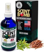 Scent Bomb Air Freshener Spray, Long-Lasting Odor Eliminator for Home & Car, Effective Deodorizer for Kitchen, Bathroom, Fresh Room Spray & Smell Neutralizer, Green Bomb Scent