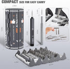 Xnix Electric Precision Screwdriver Set, 127-in-1 Magnetic Bits, Rechargeable USB-C, LED Light, Manual & Electric Modes, Cordless Portable Repair Tools Kit for Electronics, Phones, Laptops