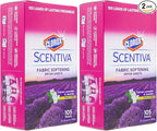 Clorox Scentiva Fabric Softening Dryer Sheets | Fabric Sheets in Tuscan Lavender & Jasmine Scent | Laundry Dryer Sheets for Fresh & Clean Clothes| 105 Count (Pack of 2)