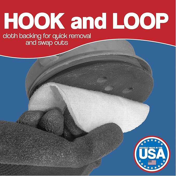 5" Non-Scratch Polishing Pad Hook & Loop Non-Woven Discs, Non-Abrasive Finishing Pads, Buff & Polish Finished Surfaces, Wood Oil & Wax Application, Orbital Sander Polishing Pad - 10 Pack (White)