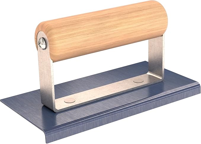 Bon 22-868 6-Inch by 3-Inch Blue Steel Sidewalk Edger with 1/4-Inch Radius and 3/8-Inch Lip with Wood Handle