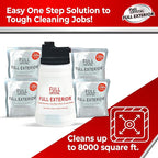 Full Exterior Kit - Bottle, Lid with Hose Attachment and 16oz (4 x 4oz). Crystal Powder Outdoor Cleaner : Non-Toxic, No Scrub, No Rinse Cleaning Kit - Shipped Product Packaging May Vary