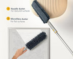Joseph Joseph CleanTech 3-in-1 Microfiber Machine Washable Dual Sided Duster with Storage Sheath and Duster Head Cleaning Tool