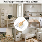 Vigar Zeroline Mini Bamboo Broom with Dustpan Combo Set, Small Dust Pan and Brush Set for Dust, Pet Hair, Car, and Crumb, House, Kitchen Broom, Gray