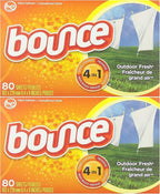 Bounce Fabric Softener Sheets, Outdoor Fresh Scent, 80 Sheets (Pack of 2)