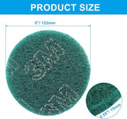 Hordion 8Pcs Scrub Pads Round Scrubber Scouring Pads Abrasive Scuffing Tool for Home Kitchen House Cleaning, Green