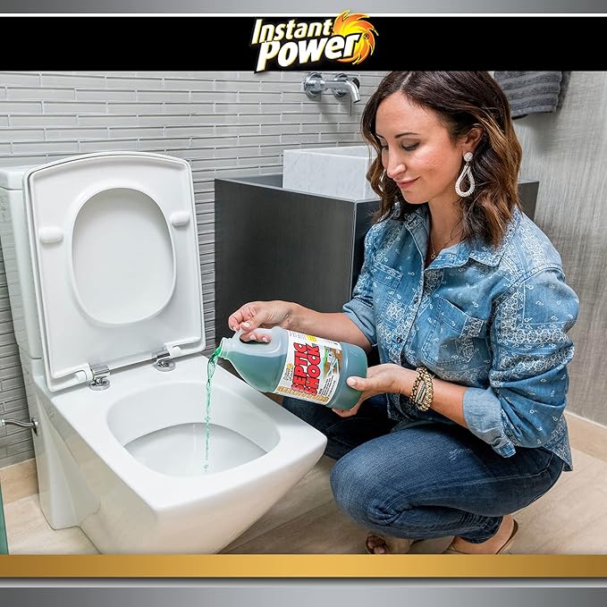 Instant Power Septic Shock – Septic Tank Treatment, Drain Cleaner Liquid Clog Remover for Septic System, 67.6 Oz