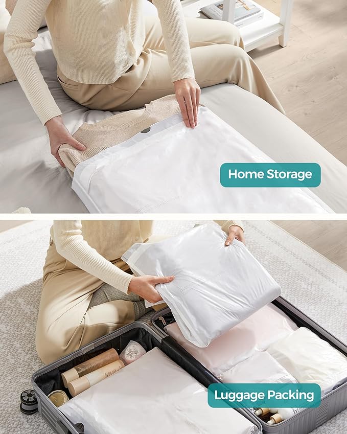 SONGMICS Trash Bags for 8-Gallon (30 L) Trash Cans, Drawstring Kitchen Garbage Bags, Pre-Separated, Liner Code 30A, 1 Roll, 45 Count, White UKRB30A