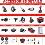 TEENO 20V MAX Power Tool Combo Kit, 10 Tool Cordless Power Tool Set with 2 Batteries, Charger, and Tool Box Included, Brushless Combo Kit for DIY, Home Improvement, and Yard Work