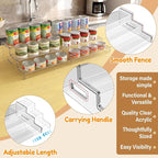 Yecuip Expandable Can Rack Organizer for Pantry, 3-Tier Adjustable Acrylic Can Storage Holder, Holds Up to 24 Cans, Canned Food Organizer for Cabinet, Countertop, Kitchen