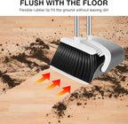 NACENA Broom and Dustpan Set, 52-in Long Adjustable Handle Broom Dustpan Combo with Dustpan Teeth to Automatically Clean Hair Suitable for Home Kitchen Office Hall Floor (Grey&White), 4 Pack