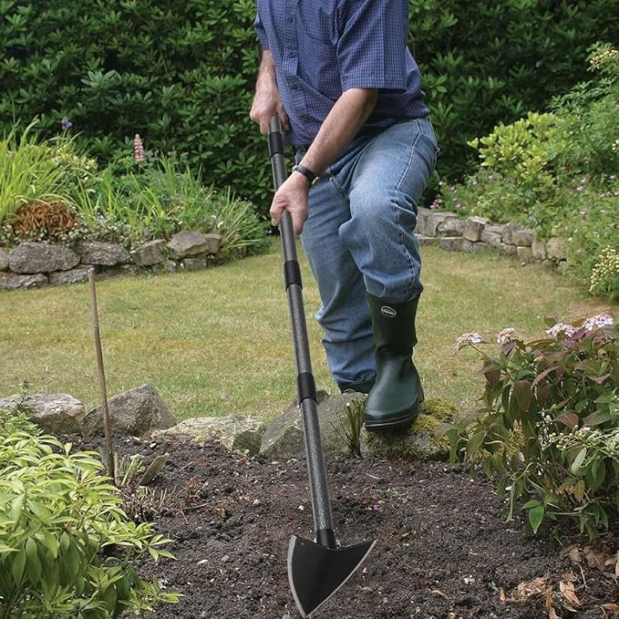 Tenusrnop® Hoe 60" Long Handle Heavy Duty Manual Weeder Gardening Hand Tools for Weeding, Digging, Loosening Soil, Triangle Shape Hoe Gardening Weeding Tool
