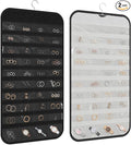 2 Pack Hanging Jewelry Organizer 80-Pocket Dual-sided Jewelry Storage for Earring Necklace Bracelet Ring Travel Holder, Black and White