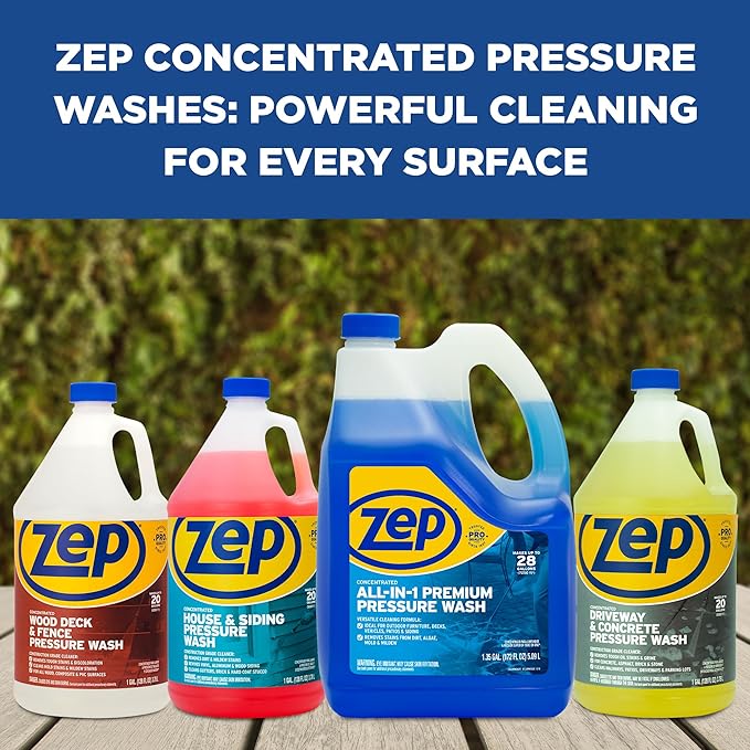 Zep All-In-1 Pressure Wash Cleaner (Case of 4) Concentrated Formula Makes 28 Gallons (ZUPPWC160)