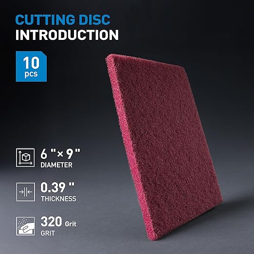 S SATC 6" x 9" Maroon General Purpose Scuff Pads,10 Pack Automotive Pads for Scuffing,Scouring,Sanding,Paint Primer Prep Adhesion Scratch for Automotive Restoration,Handicrafts