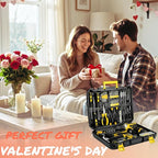 TLGREEN Complete Home Tool Kit with 12V Cordless Drill & Magnetic Bits | 138Pcs All-in-One Set for DIY, Repairs & Assembly | Durable Case & Fast Charging | Ideal for New Homeowners | Yellow