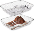 Utensil Drying Rack, 2 Pack Stainless Steel Utensils Holder Dishwasher Silverware Basket, Compact Dish Rack Chopsticks Spoons, Forks, Knifes Drainer Basket Organizer for Kitchen Counter, Medium