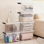 Citylife 54 QT Clear Plastic Storage Bins with Lids Stackable and Nestable Storage Boxes with Lids Large Plastic Storage Containers for Garage, Closet, Kitchen, 6 Packs