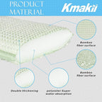 KMAKII Bamboo Kitchen Sponges Dish Sponge Super Absorbent Natural Dish Sponges, Green, Pack of 6