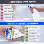True Fresh Heavy Duty Mold Stain Remover Gel – Powerful Cleaner for Front Loader Washing Machine Seals, Bathroom Grout, Shower Caulking, Tiles & More – 7 oz Cleaning Solution for Stubborn Stains