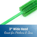 SPARTA Scrub Brush Bottle Brush, Dishwasher Safe Brush with Hanging Hole for Cleaning, Plastic, 16 Inches, Lime, (Pack of 4)