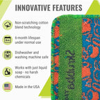 Wet-It Skrubba Non-Scratch Scouring Pad – European Scrubby Sponge for Kitchen Cleaning, Dishes, Pots, Pans, Glass & Cookware – Durable Reusable Pad (Kitchen)