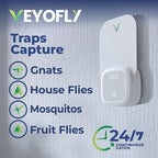 VEYOFLY Fly Trap Indoor, Fruit Fly Traps for Indoors Flying Insect (2 Device + 6 Refills) Gnat Traps for House Indoor, Bug Zapper Indoor, Gnat Killer Catcher & Fruit Fly Killer Light Plug in