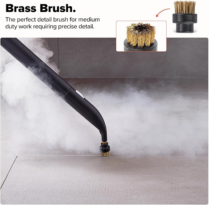 Dupray Small Brushes – Brass, Horsehair, Nylon & Stainless Steel Accessory Parts for Steam Cleaner – Brush Head for Cleaning Grout, Tile, Oven, Car, BBQ, Kitchen and Bathroom (10) (Assorted Brushes)