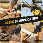 Reciprocating Saw for Dw 20V Battery,【Battery Not Included】,Cordless Sawzall with 8 Blades,0-3000SPM Variable Speed, Cordless Reciprocating Saws for Wood/Metal/PVC Cutting