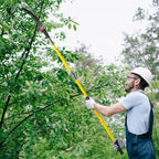 VINGLI Manual Pole Saw for Tree Trimming, 26 ft Extendable Tree Pruner, Sharp Steel Blade and Scissors, High Tree Branch Cutter with Lightweight 8 Fiberglass Long Handles, for Pruning Palms and Shrubs